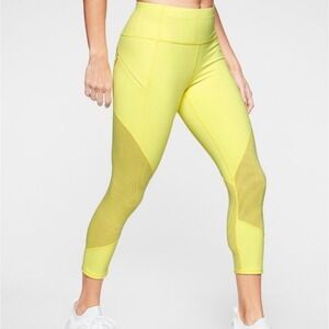 Athleta Mesh Contender Capri in Fresh Yellow‎ XL
